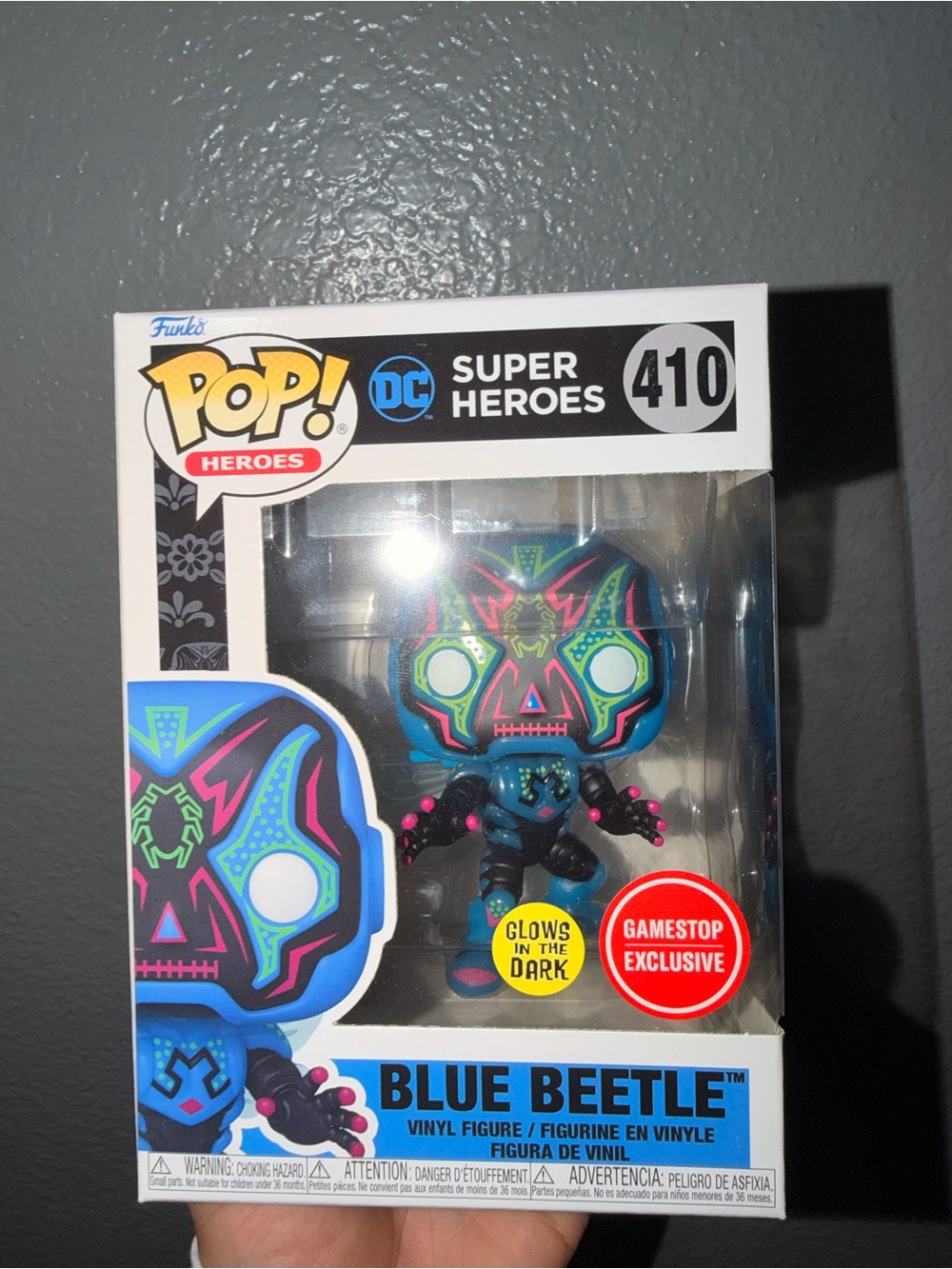 Funko Blue Beetle Pop! Vinyl with Neon Pink & Green Accents